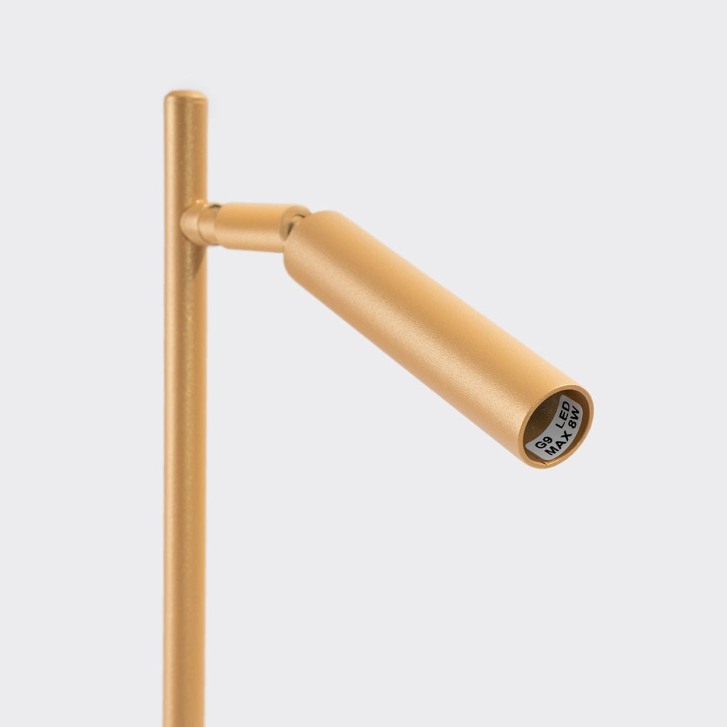 Lampada da tavolo oro, paralume snodabile G9 Velino Pure Lume