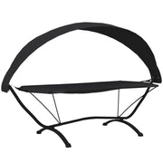 Lettino con Tettuccio per Esterni Nero Acciaio e Tessuto Oxford CFW6713977