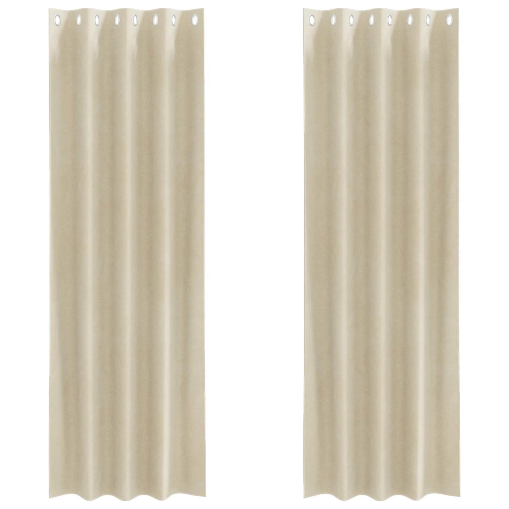 Tende Oscuranti | Tende Blackout 2 pz Crema 140 x 245 cm Velluto