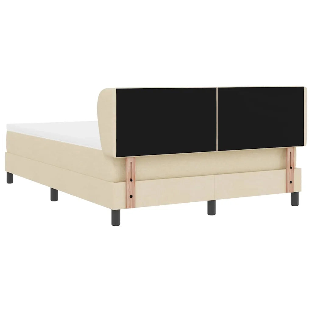 Letto a molle con materasso Crema 160 x 200 cm Tessuto 3340099