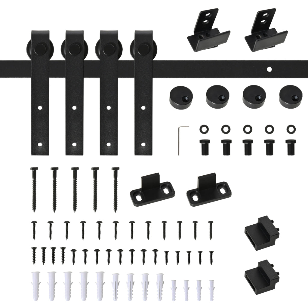 Kit Completo per Porta Scorrevole 183cm ¨C Xylo ¨C Binario con Guida a Pavimento in Acciaio al Carbonio