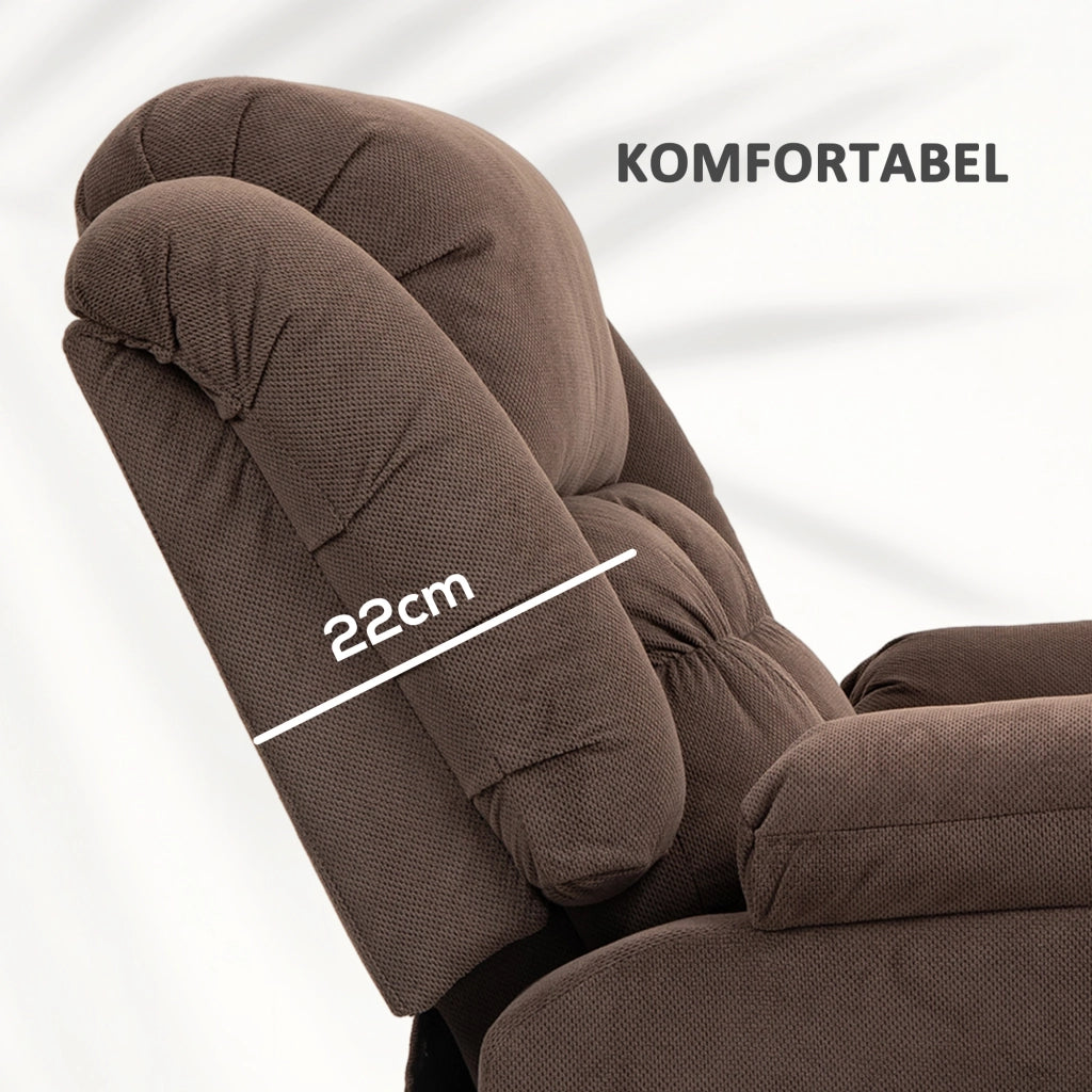 Poltrona Massaggiante Reclinabile Elettrica con Riscaldamento ¨C Minimal ¨C Marrone Scuro