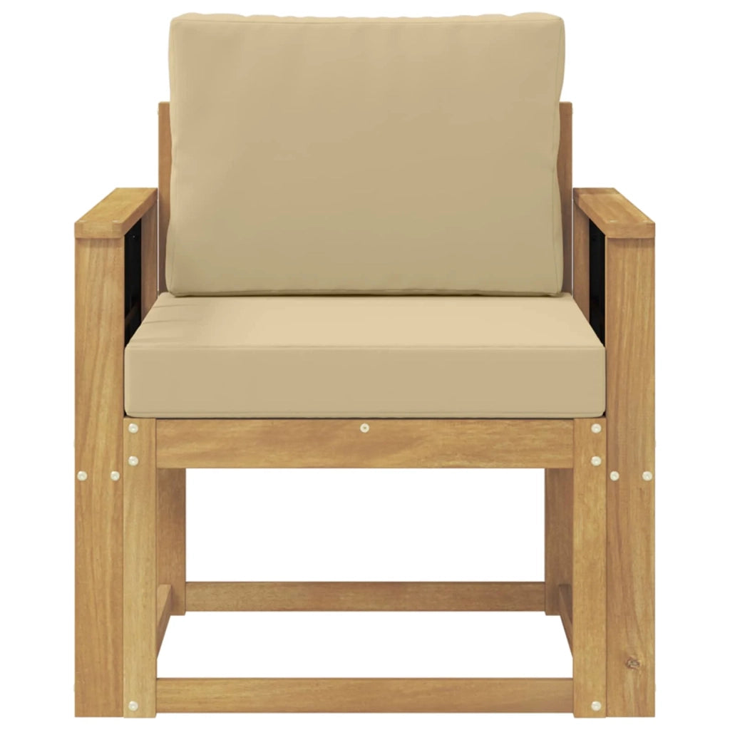 2 Pezzo Set di divani da esterno-Sofa da giardino Poliestere Bianco e Beige 873511