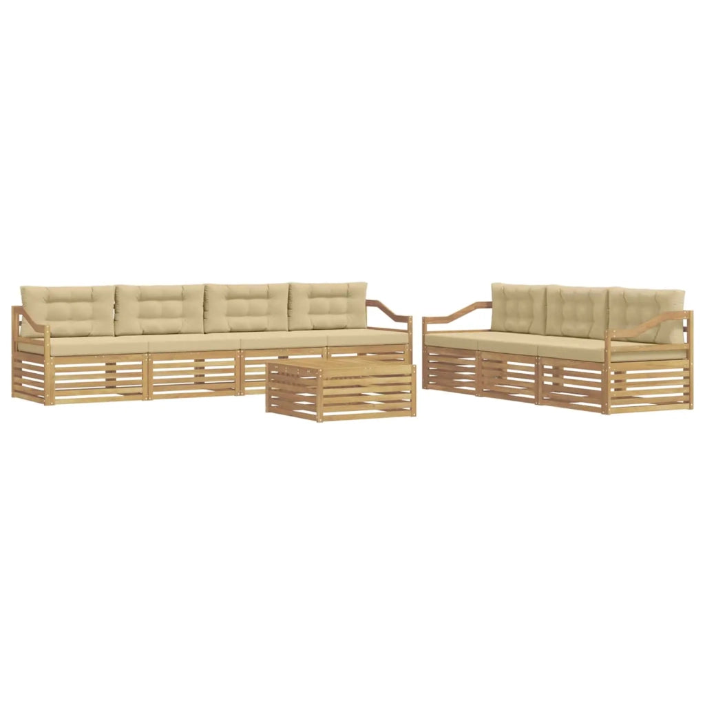 Set di divani da esterno 8 pcs Bianco e Beige 79 x 79 x 37 cm