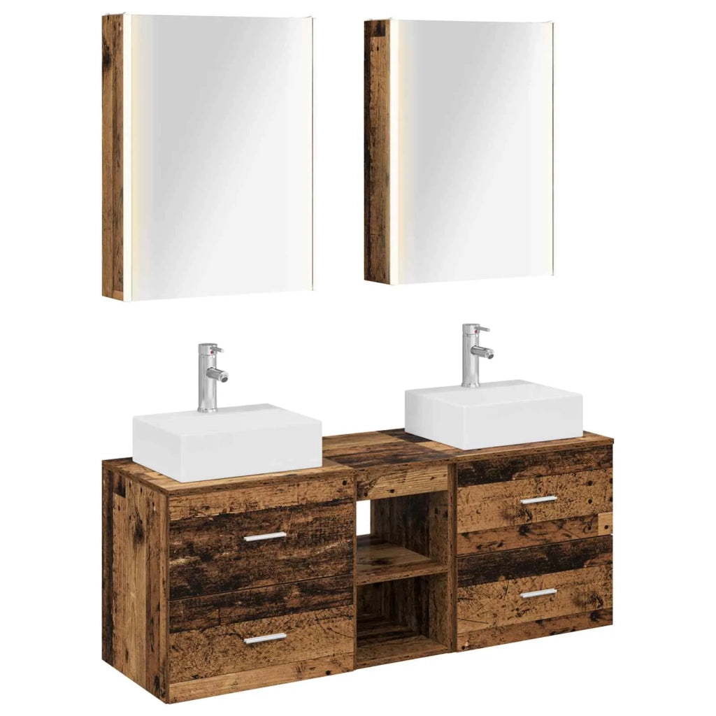 Set di mobili per il bagno 5 pcs Legno antico 3406813