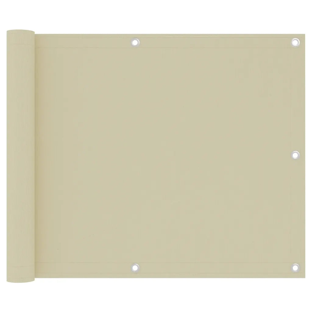 Paravento da Balcone Crema 75x500 cm Tessuto Oxford