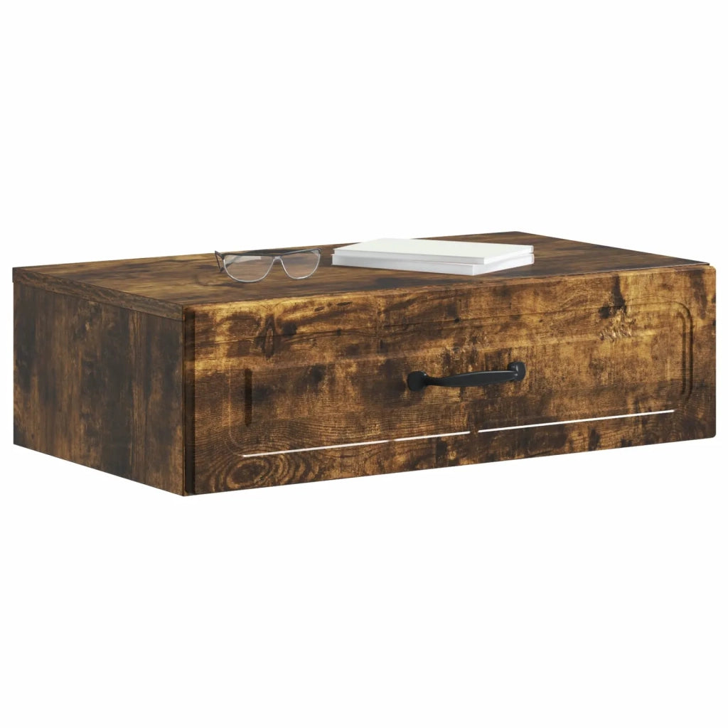 Tavolino da Parete Laterale Rovere Fumo 59 x 34,5 x 17 cm 899340