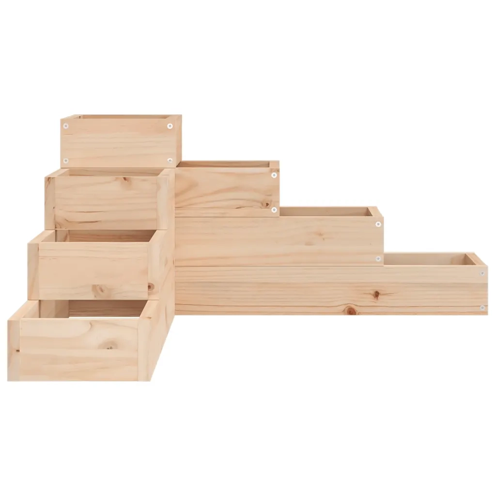 Fioriera | Cassetta per fiori | Vaso da Giardino 4 Ripiani 80,5x79x36cm Legno Massello Pino
