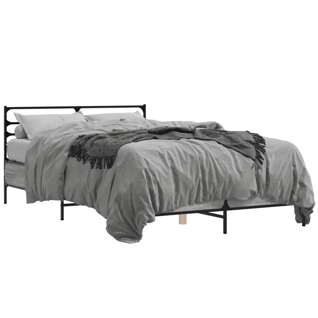 Giroletto-Struttura Letto Grigio Sonoma 140x200 cm in Legno Multistrato Metallo 469568