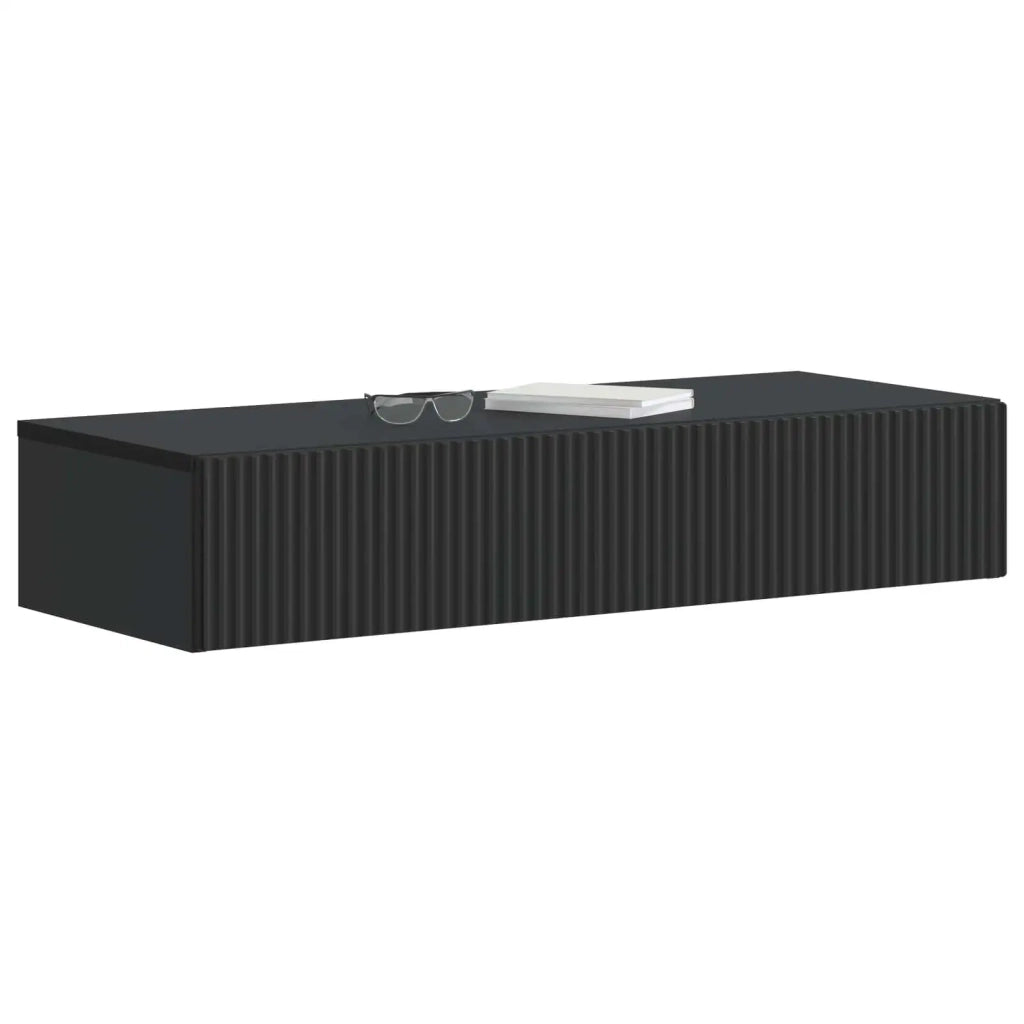 Tavolino da Parete Laterale Nero 87,5 x 34,5 x 17 cm
