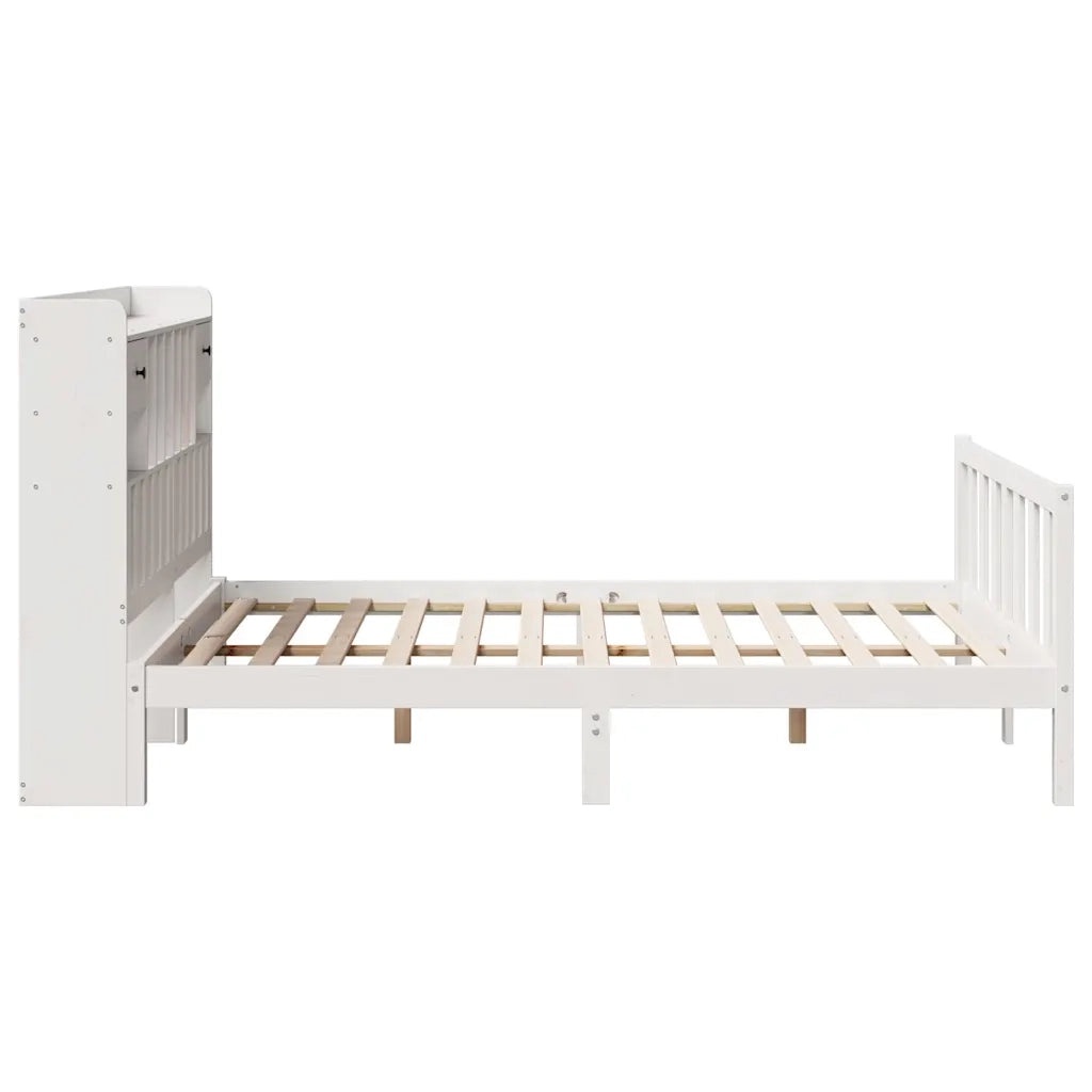 Letto Libreria senza Materasso Bianco 140x190 cm Legno di Pino 3321736