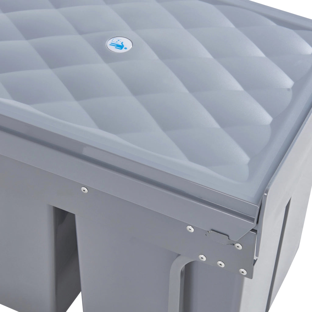 Pattumiera Estraibile Froland con 2 Bidoni Sotto Lavello 2 x 20 L Grigio [en.casa]