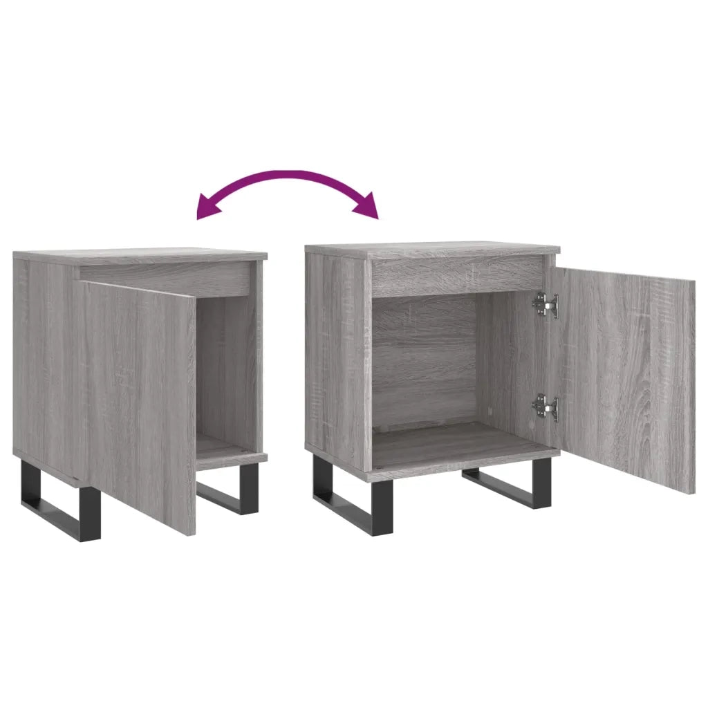 Comodini Grigio Sonoma 2 pz 40x30x50 cm in Legno Multistrato 826857