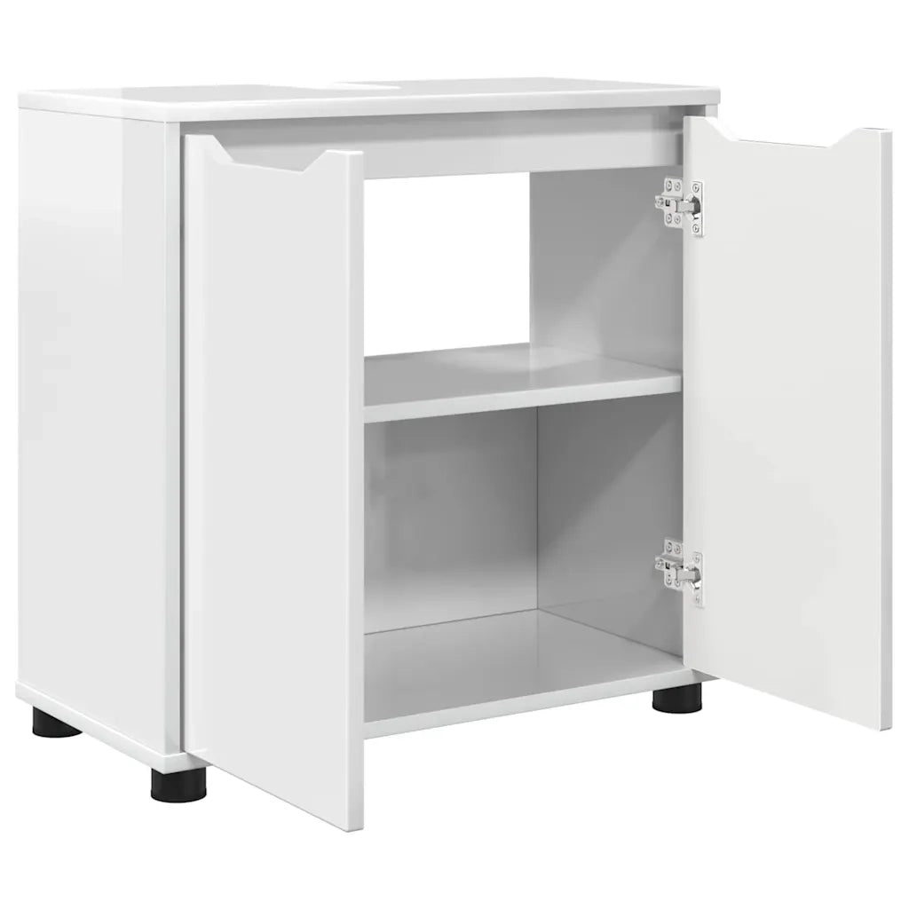 Mobile per lavabo da bagno Bianco Lucido 60 x 30 x 60 cm