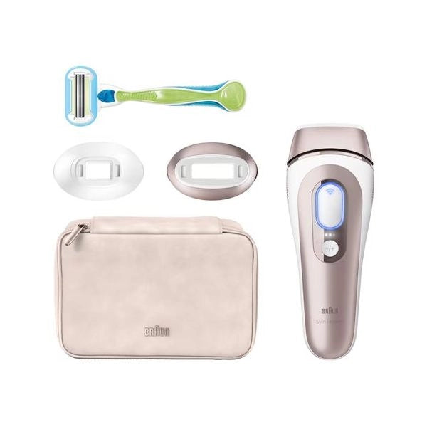 Braun epilatore luce pulsata smart skin i·expert, epilazione a casa tua, custodia, rasoio donna venus, 2 testine, pl7147