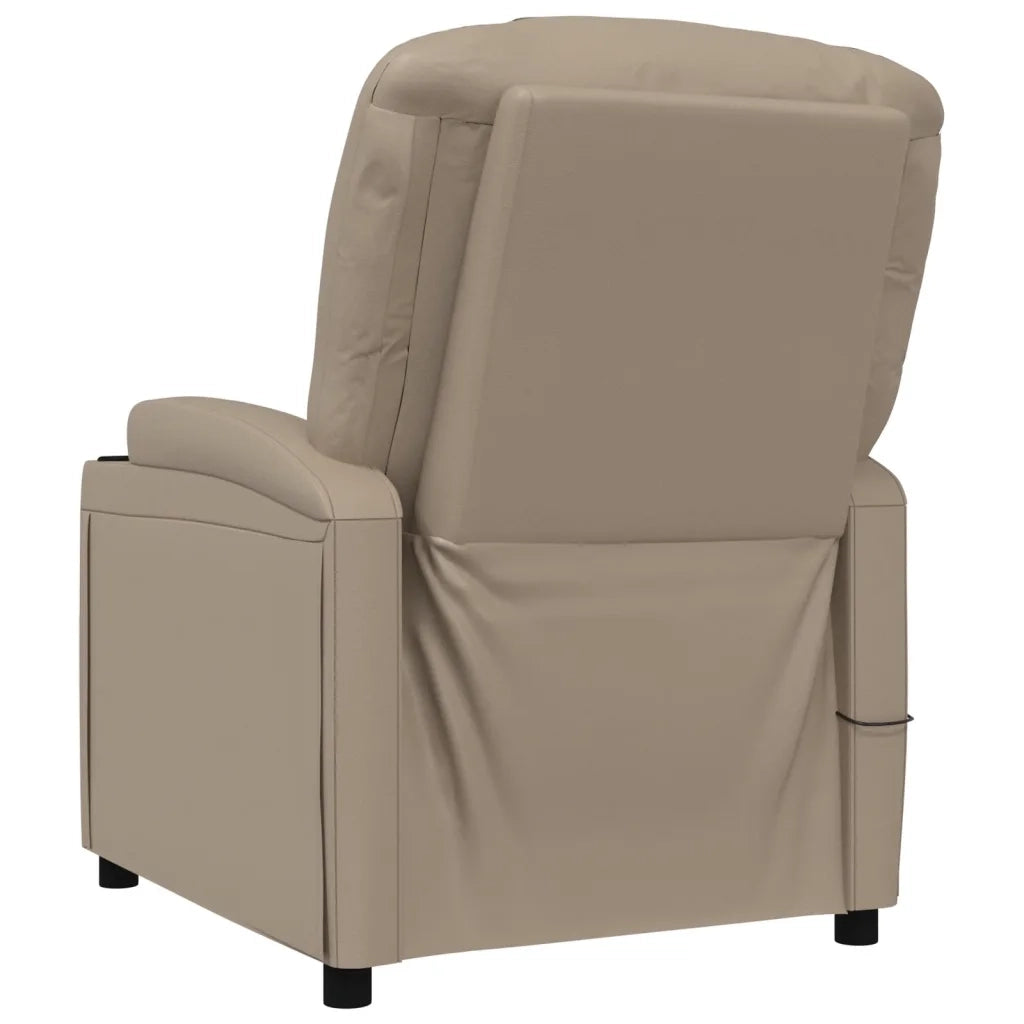 vidaXL Poltrona Massaggiante Cappuccino in Similpelle
