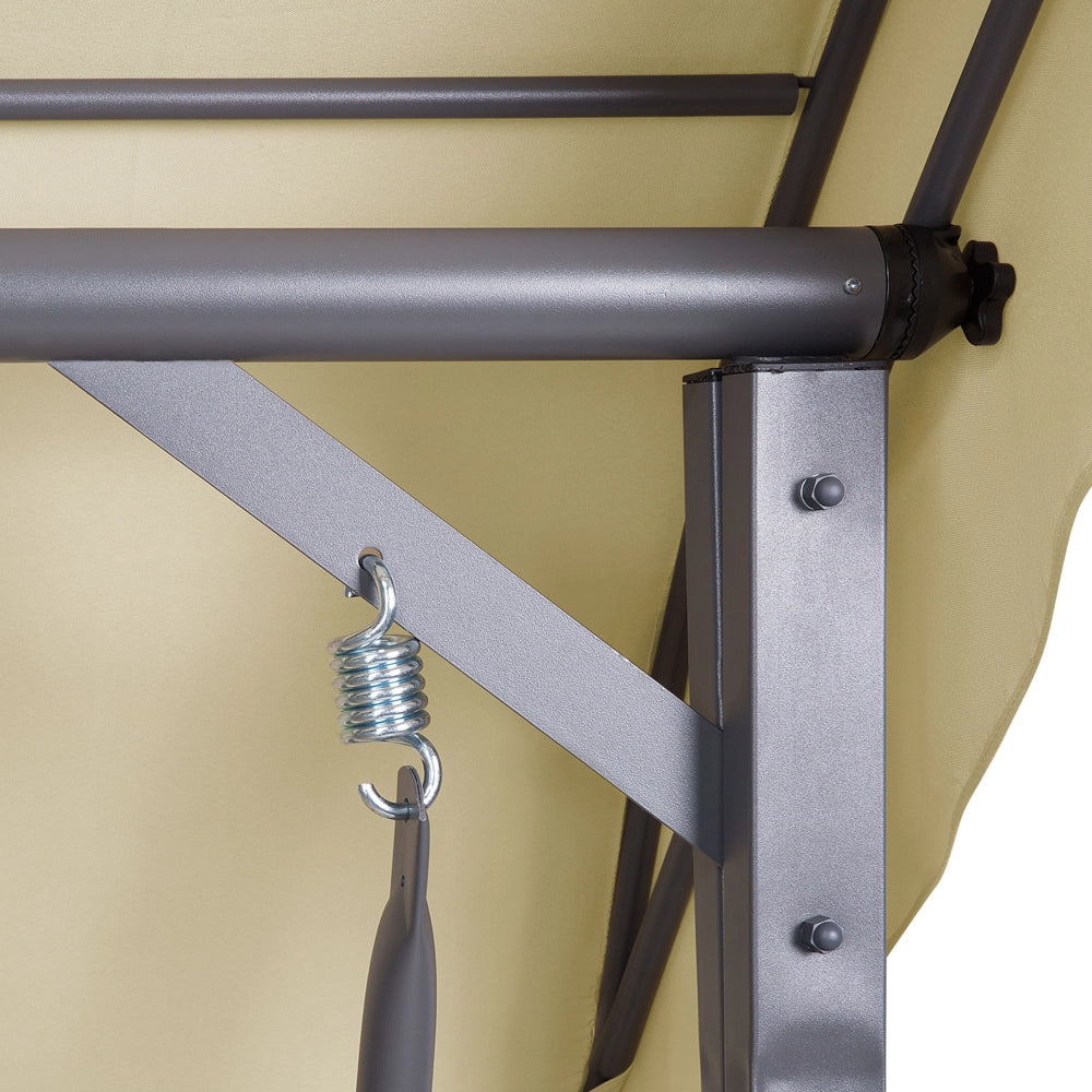 Altalena da patio Tessuto Beige Struttura In Acciaio dondolo 3 Posti