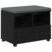 Panca per ingresso con cuscino Rovere Nero 60 x 38 x 46 cm