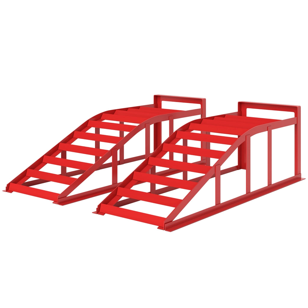 Rampa per Auto in Acciaio Antiscivolo ¨C Zephmum ¨C Rosso 83.5x30.5x27 cm