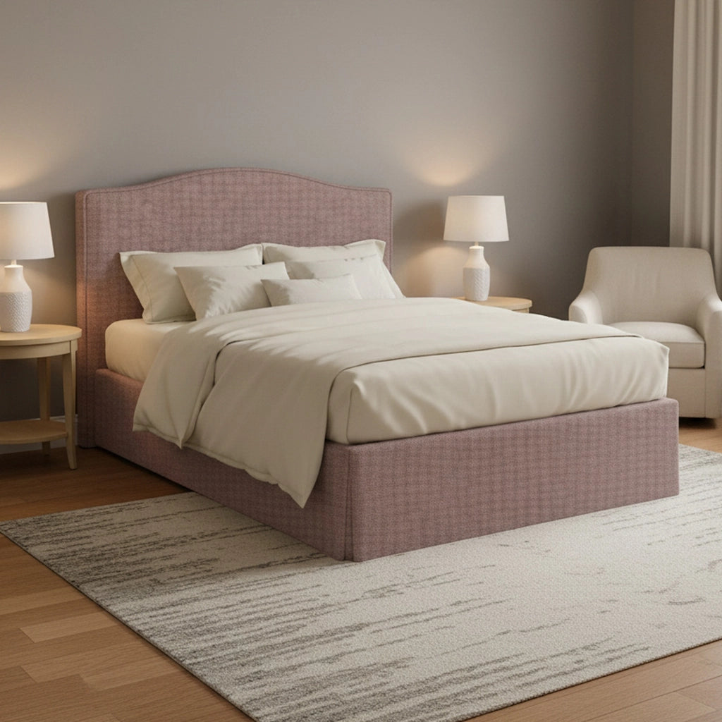 Runcorn, Letto Piazza e Mezza Sfoderabile Made in Italy, Rosa Antico