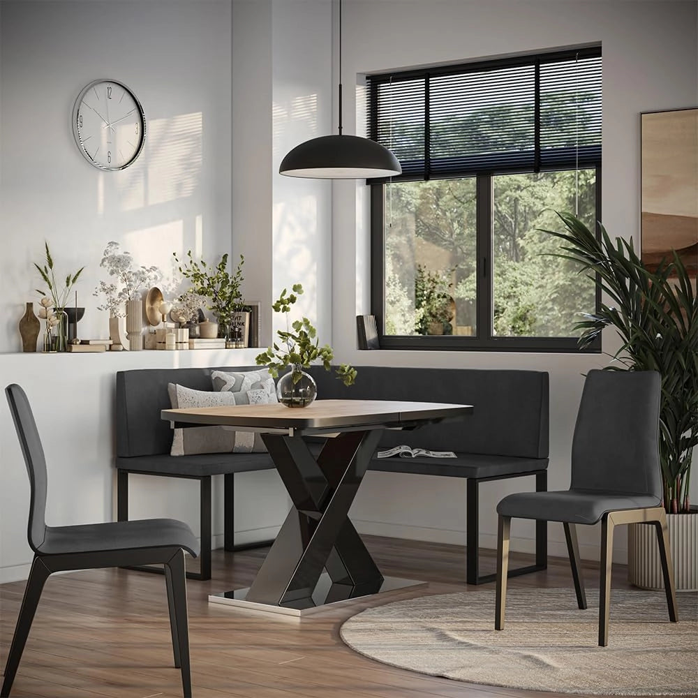 Vicco panca ad angolo Ravon, Antracite, 120 x 150 cm