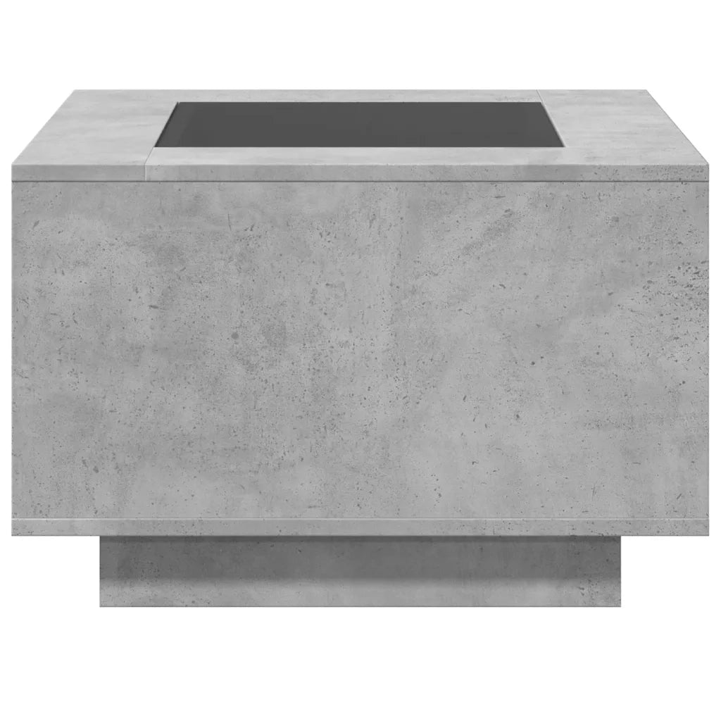 Tavolino Salotto con LED Grigio Cemento 60x60x40 cm Multistrato