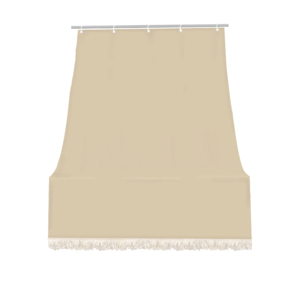 Tenda da sole tessuto resistente per balcone con anelli lavabile a caduta - Beige - 280x295 cm