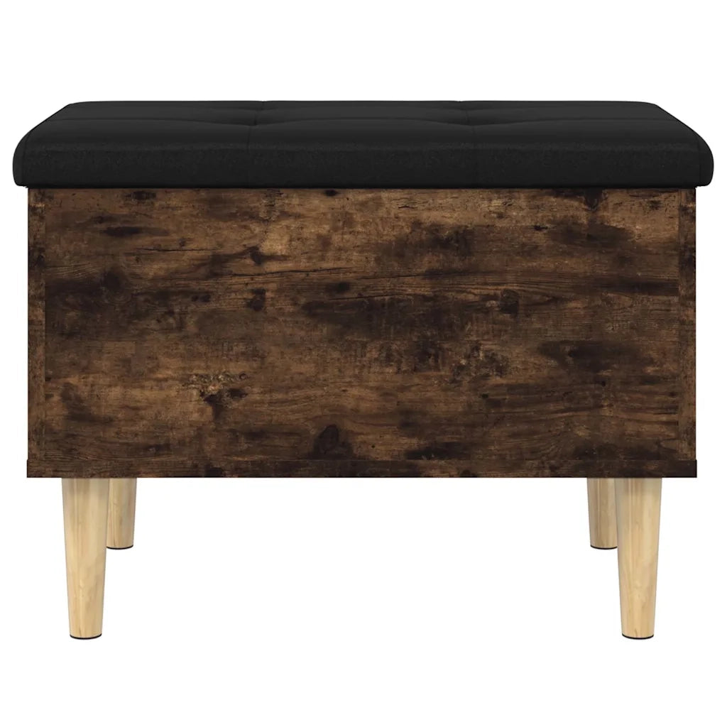 Panca Portaoggetti-Sgabello-Panca con Contenitore Rovere Fumo 62x42x46 cm Legno Multistrato