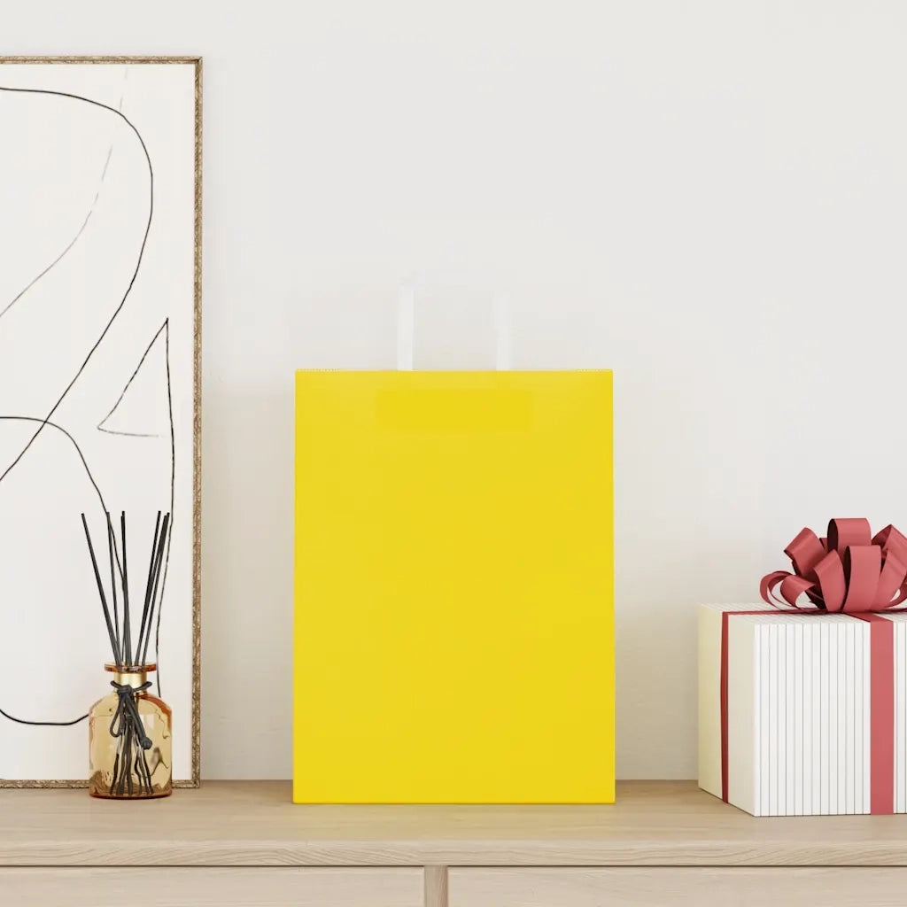 vidaXL Sacchetti di Carta 250 pz con Manici Gialli 26x12x35 cm