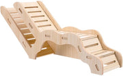 Casa per Hamster in Legno - Casa per Hamster con Scala per Arrampicata - Tunnello di Esplorazione - Sostenibile - Sicura per Masticare - Dimensioni 32 x 13 x 7 cm