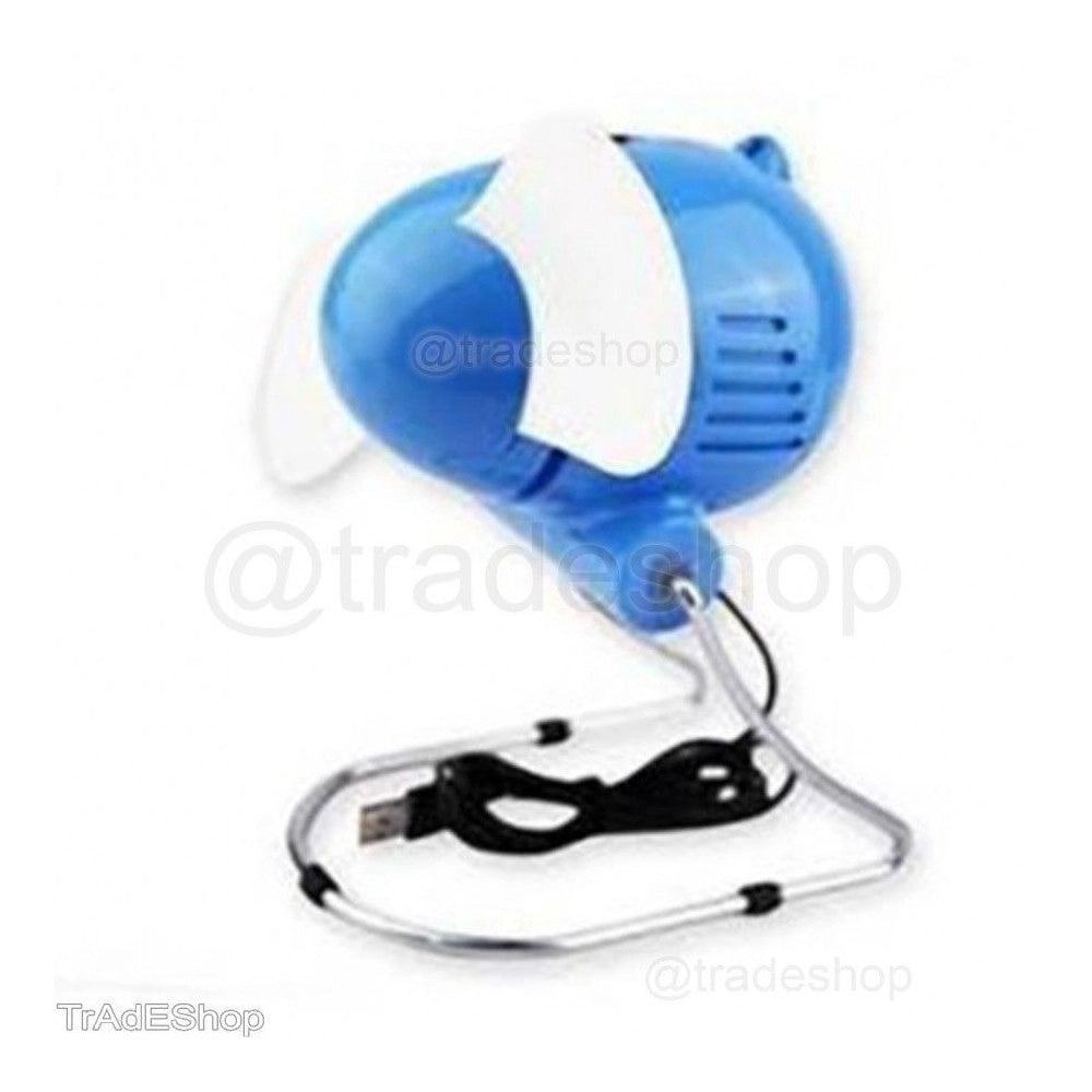 Trade Shop - Mini Ventilatore Usb O Batteria Per Pc Notebook Casa Auto Portatile -