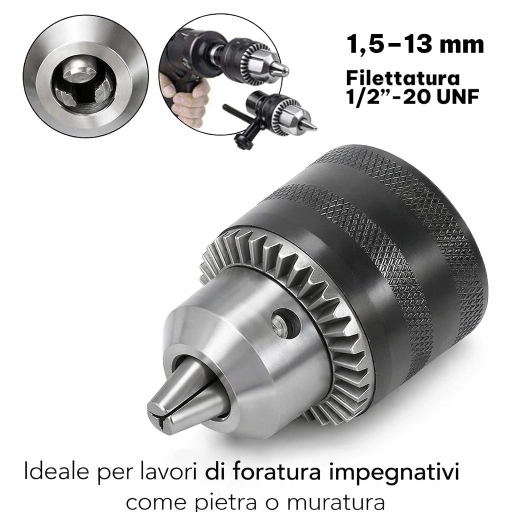 Mandrino Trapano a Cremagliera 1,5–13 mm 1/2”-20 UNF con SDS | 82733