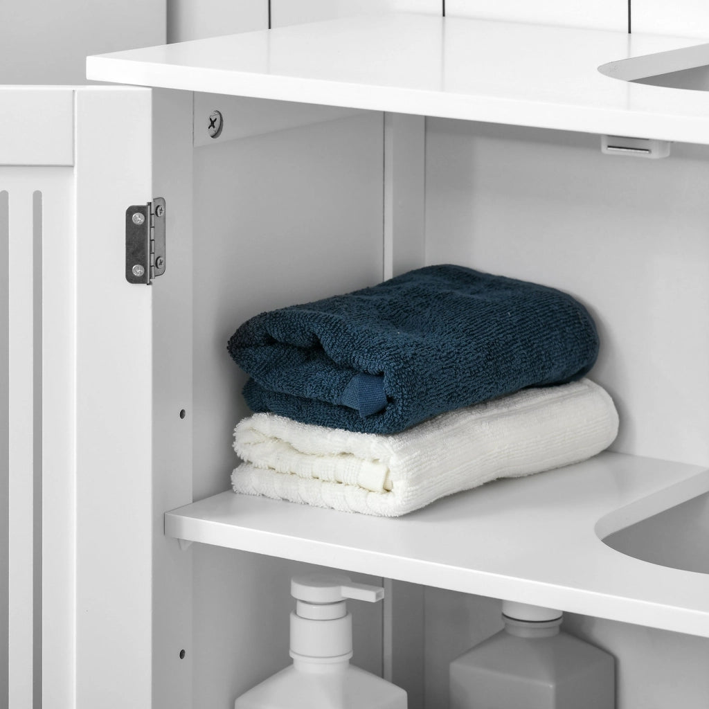 Mobile Sotto Lavabo Bagno 2 Ante 60x30x60 cm in MDF Bianco