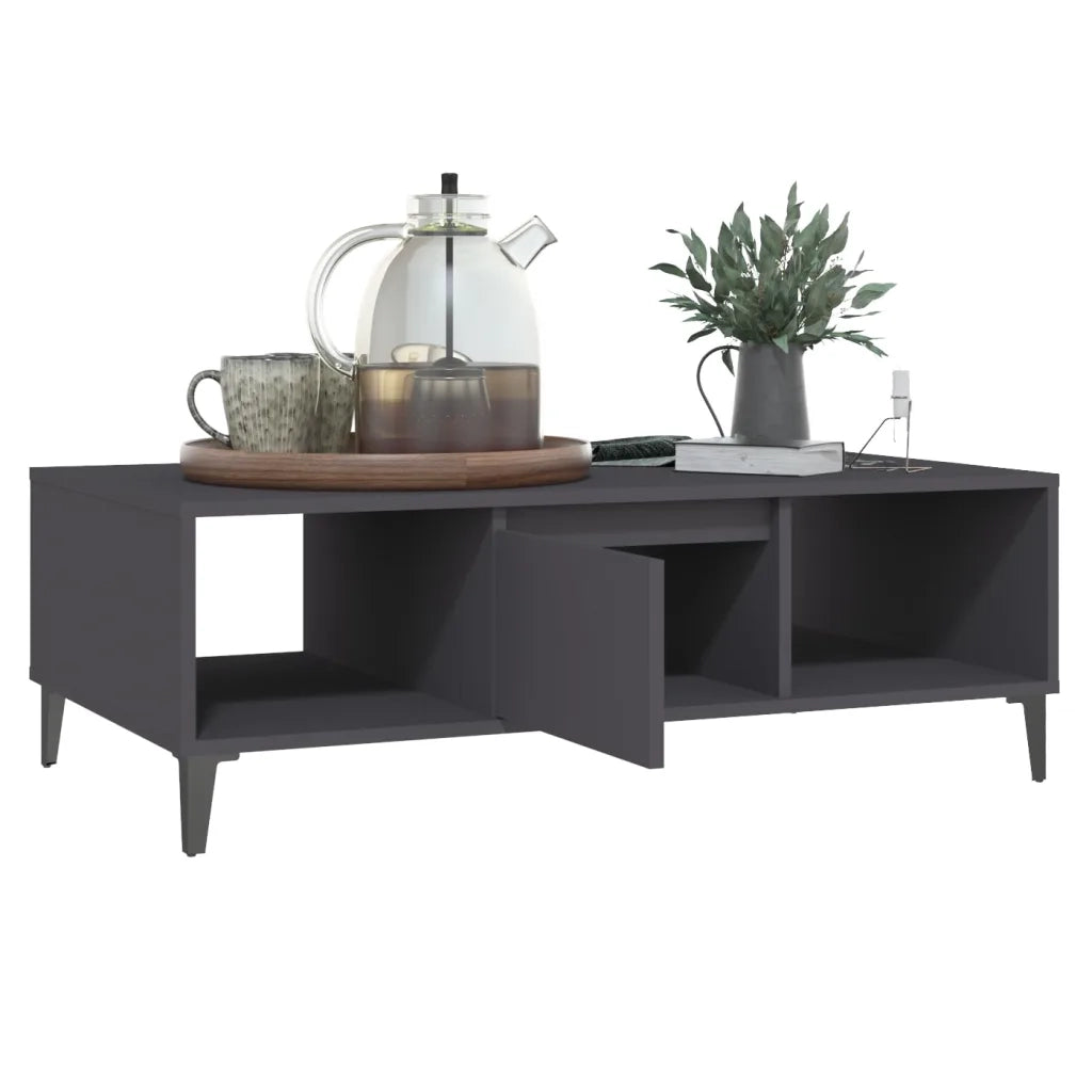 Tavolino da Salotto Grigio 103,5x60x35 cm in Legno Multistrato 806024