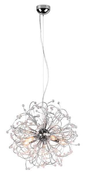 Lampada a Sospensione da Interno Attacco E14 in Metallo Cromo