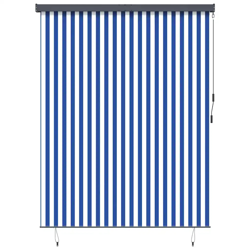 vidaXL Tenda a Rullo Esterna Striped Blu e bianco 200 x 250 cm Tessuto