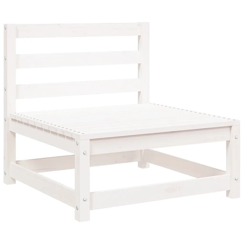 Salotto da Giardino-Set Divani da Giardino2 pz Cuscini Bianchi Massello di Pino 793312