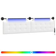 Testiera | Testata sospesa Con luce LED Bianco Tessuto