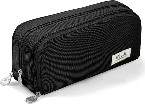 Etui con 3 compartimenti e grande capacità, borsa per studenti, tasca per penne, borsa portatile per attrezzature da ufficio, etui con cerniera, borsa per scuola e ufficio