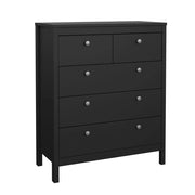 Cassettiera Nicholas, Settimino multiuso, Comò camera da letto, Mobile con cassetti, 82x38 h99 cm, Nero
