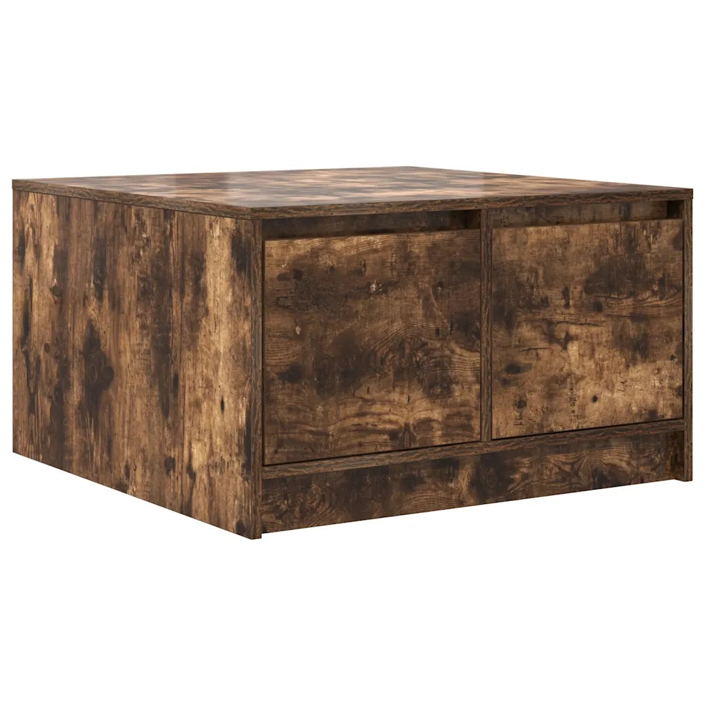 Tavolino da salotto | Tavolino da caff¨¨ | Tavolino da Soggiorno con Cassetti Rovere Fumo 70,5x70x40 cm