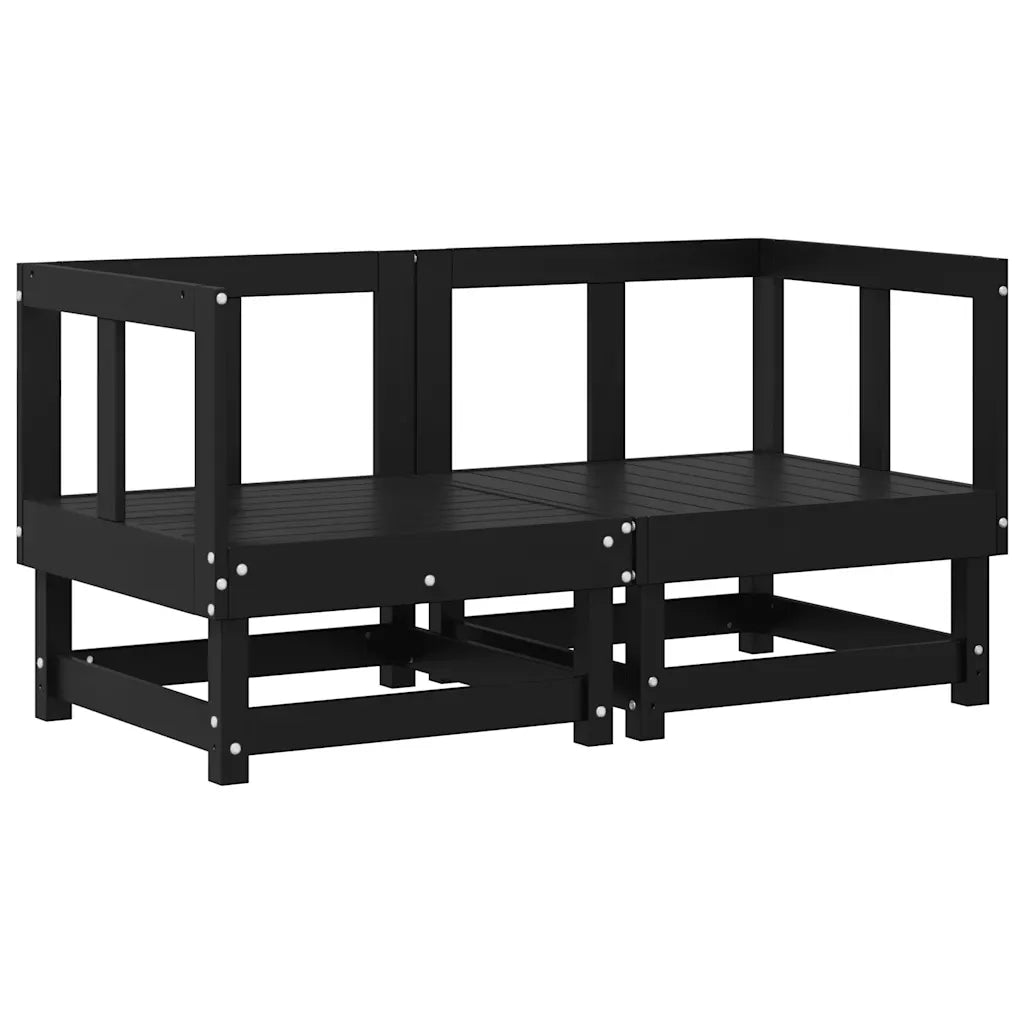 Divani Angolari con Cuscini 2 pz Legno Massello di Pino Nero 825454