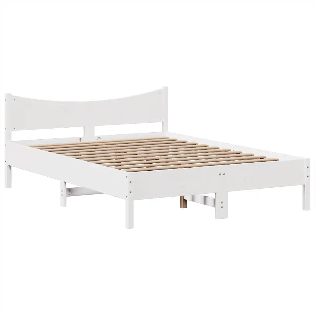 vidaXL Giroletto senza Materasso Bianco 150x200 cm Legno Massello Pino