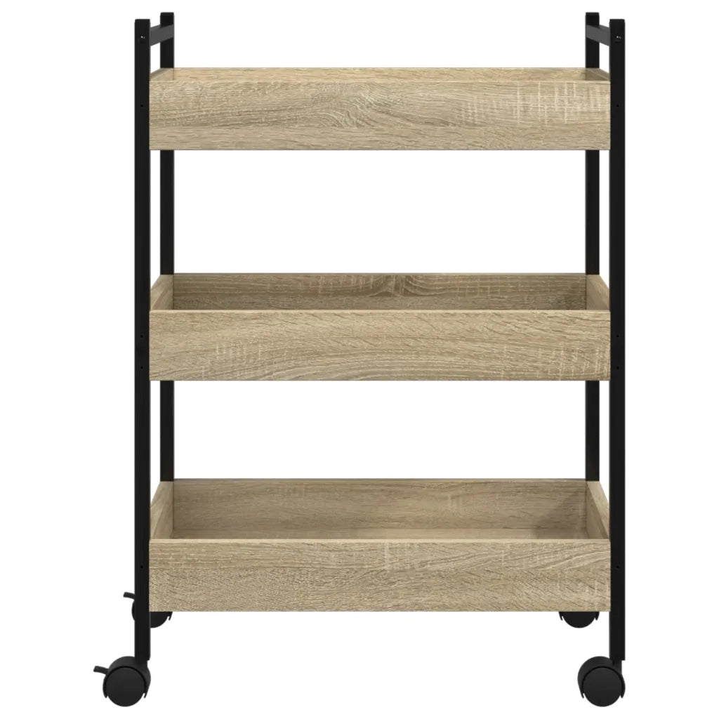 Carrello da Cucina-Scaffale per Cucina Rovere Sonoma 50x30x70 cm Legno Multistrato