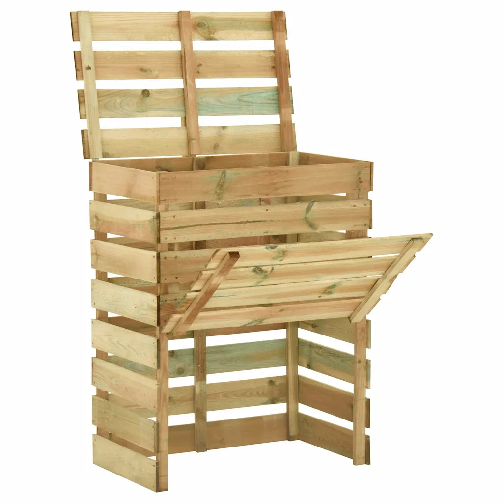 Compostiere da Giardino Doghe 2 pz 80x50x100 cm Pino Impregnato 3078136