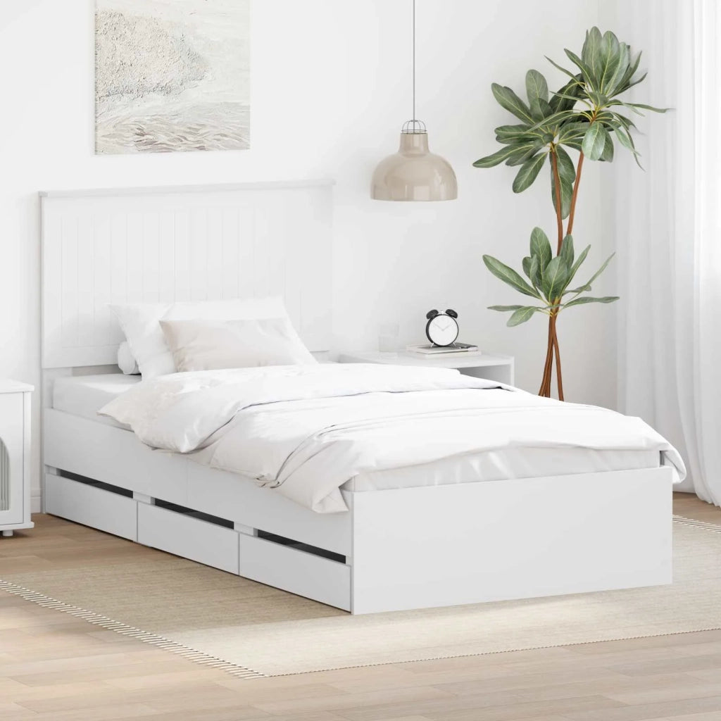 Struttura del letto Bianco 100 x 200 cm Legno Ingegnerizzato