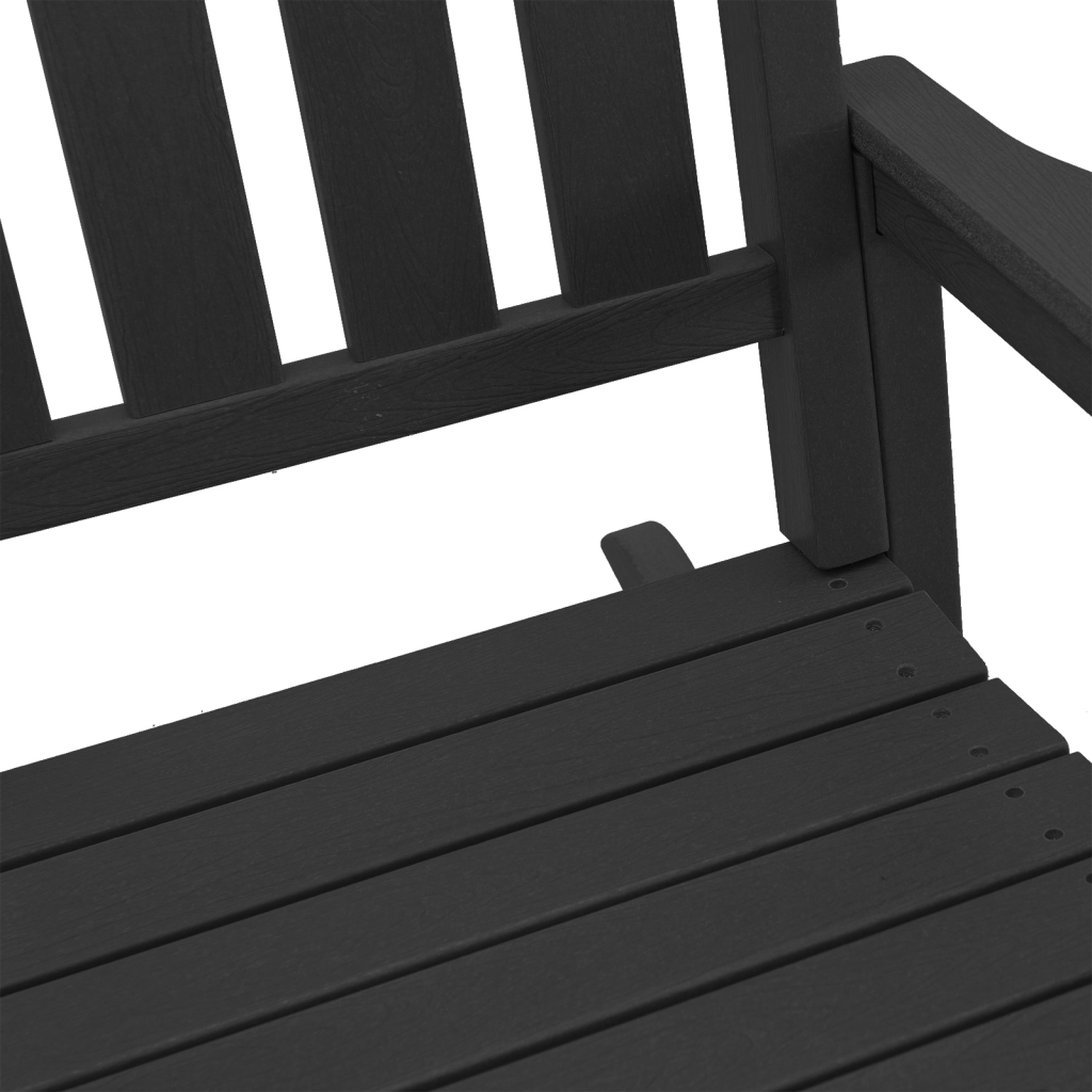 Set di Lounge da Giardino  3 Pezzi Nero HDPE
