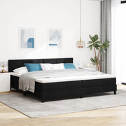 Letto con Box Spring e Materasso & LED Nero 200x200 cm Tessuto