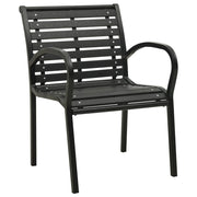 Sedie da Giardino 2 pz in Acciaio e WPC Nere 312034