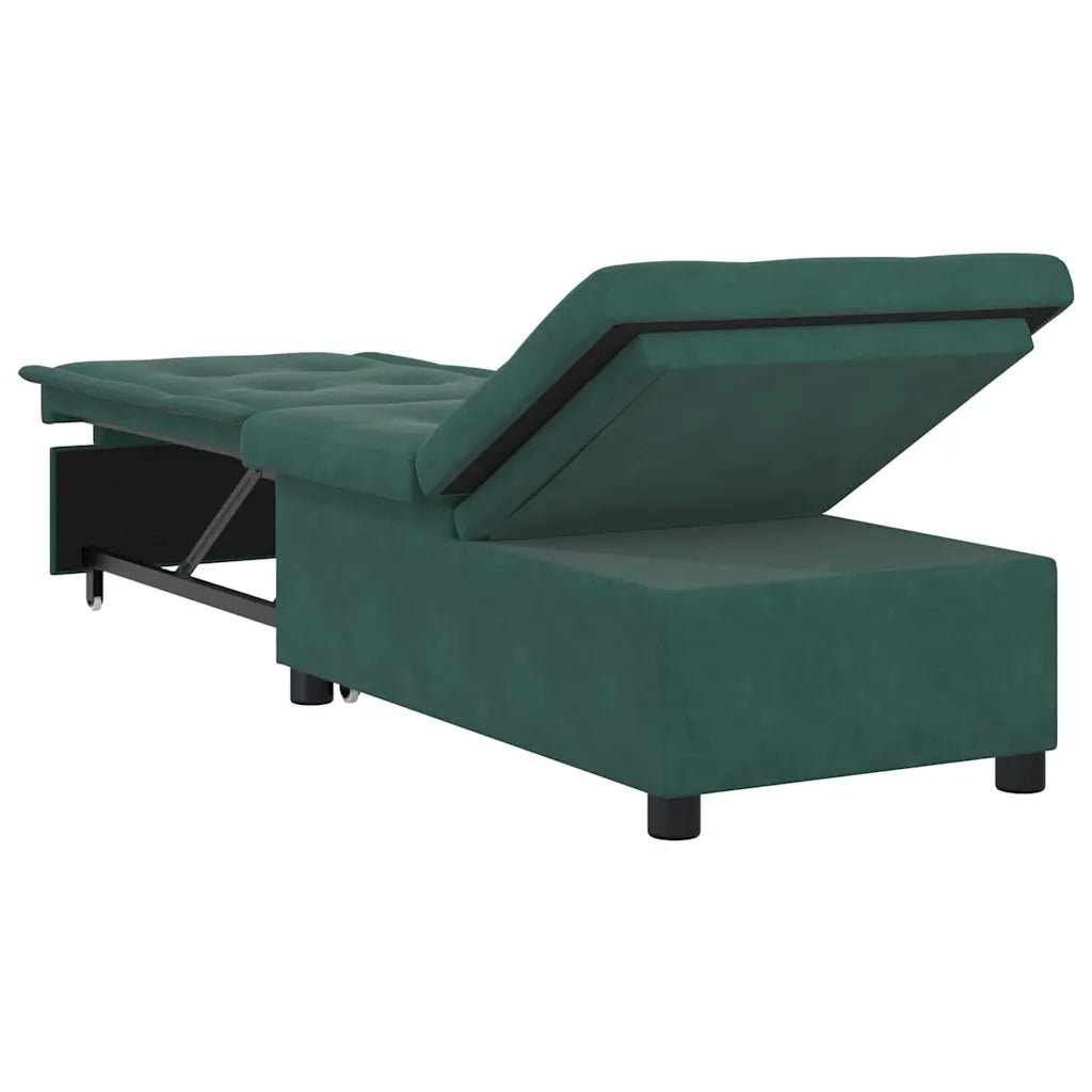 Divano letto | Sof¨¤ letto | Letto singolo Verde Scuro 194 x 67 x 82 cm Velluto